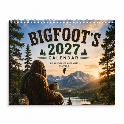 🦶 Bigfoot's 2027 Calendar - Funny Sasquatch Wall Calendar