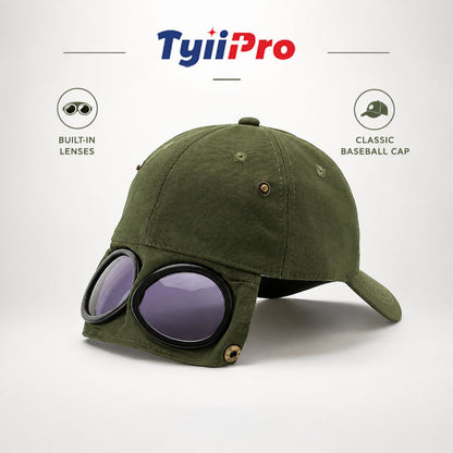 Vintage Goggles Baseball Cap with Pull-Down Goggles