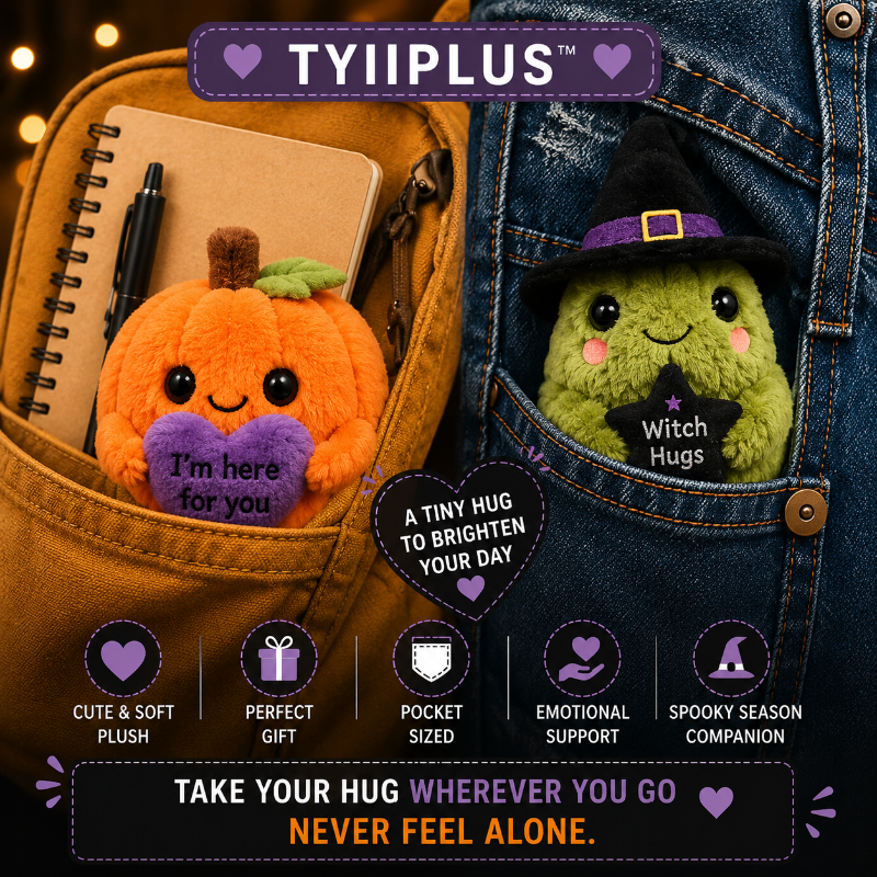 Halloween Pocket Hug™ Plush | Witch Frog & Emotional Support Pumpkin | Designed by Isabel Kline