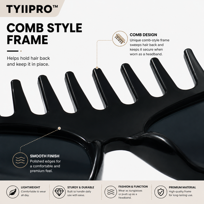 2026 2-in-1 Sunglasses Headband – Hair-Holding Comb Shades