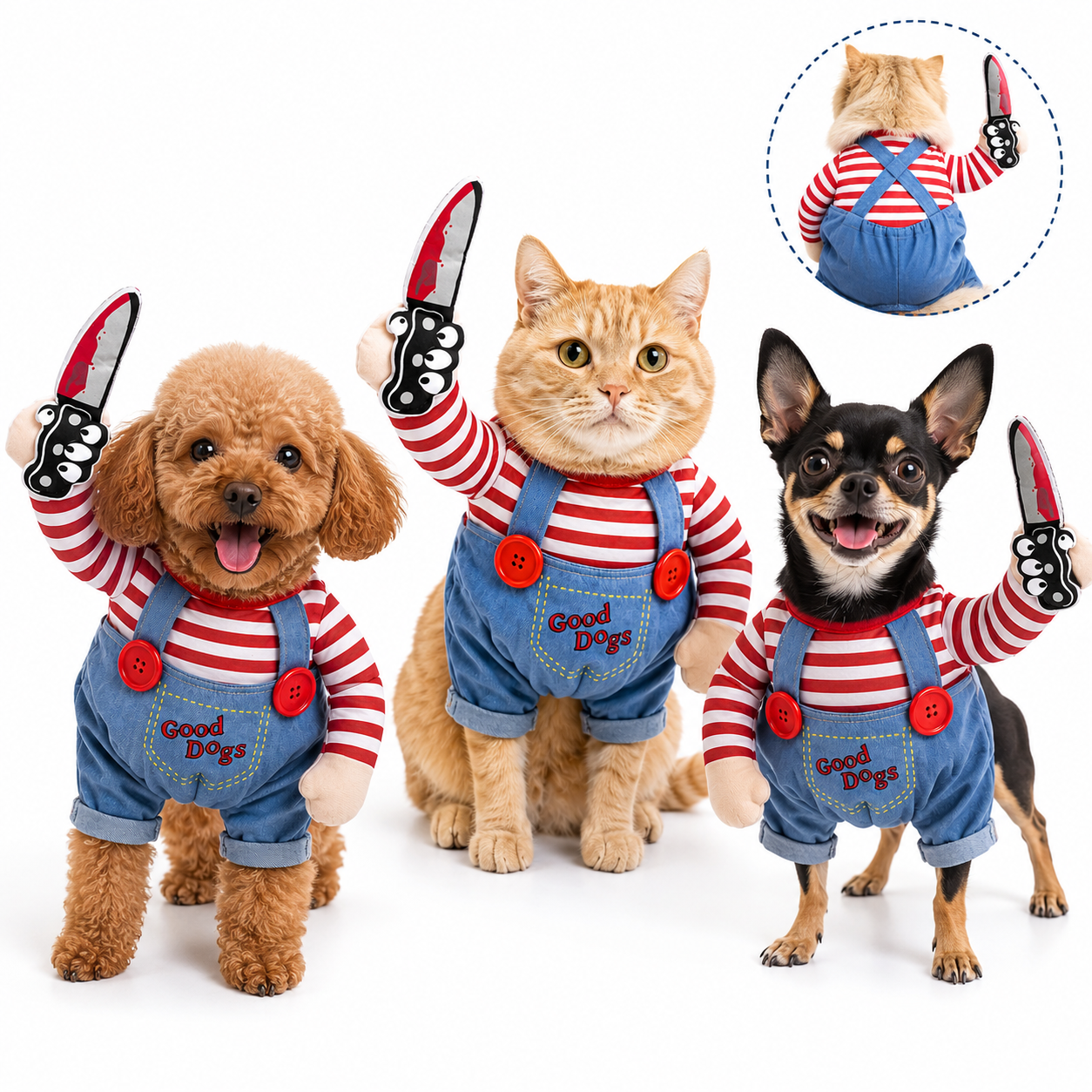 Funny Killer Pet Costume – Turn Your Cat or Dog Into a Tiny Psycho 🔪😂