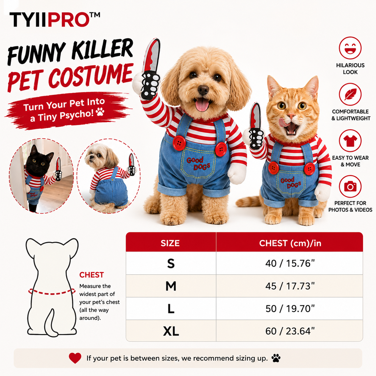 Funny Killer Pet Costume – Turn Your Cat or Dog Into a Tiny Psycho 🔪😂