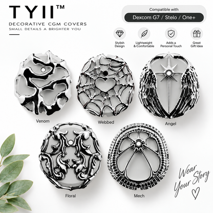 TYII™ Decorative CGM Sensor Covers – Stylish Protective Covers Compatible with Dexcom G7, Stelo & One+