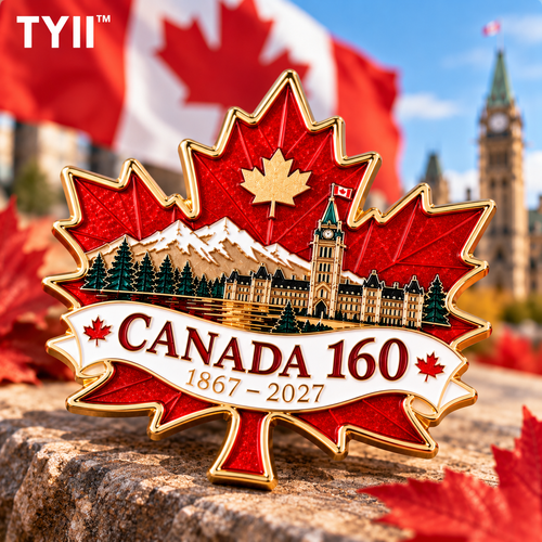 TYII™ Canada 160 Commemorative Pin – 1867–2027 Maple Leaf Anniversary Keepsake