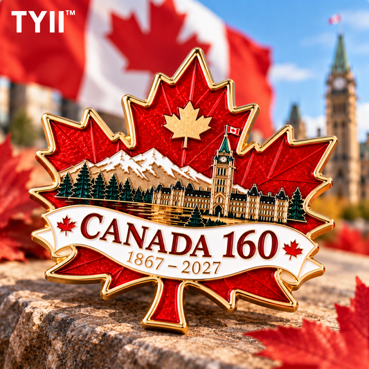 TYII™ Canada 160 Commemorative Pin – 1867–2027 Maple Leaf Anniversary Keepsake