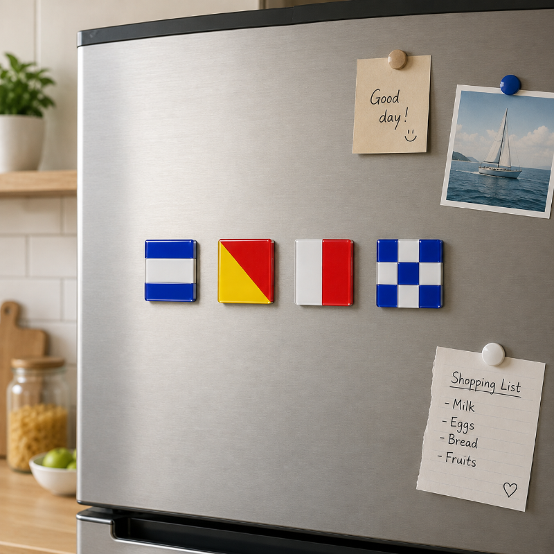 TYIIPRO™ Nautical Flag Letter Magnets – Personalized Maritime Signal Flag Tiles for Boats, Beach Homes & Coastal Decor