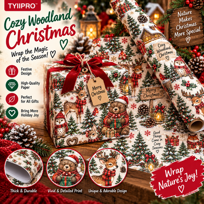 TYIIPRO™ Christmas Wrapping Paper – Cute & Funny Holiday Gift Wrap, 6 Festive Designs
