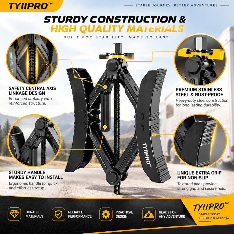 TYIIPRO™ RV Tire Stabilizer – X-Shaped Dual Tire Chock for Travel Trailers, Motorhomes & Campers