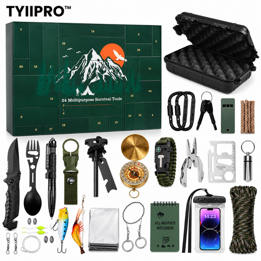 🛠️24-Day Survival Advent Calendar-Emergency Gear Countdown Gift Set🎁