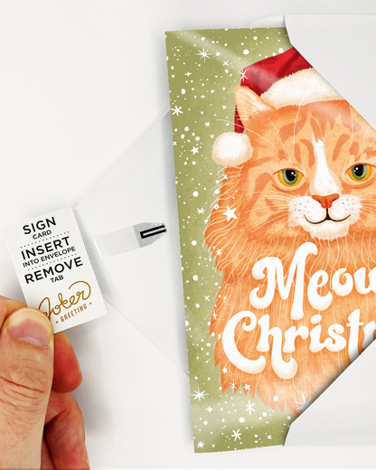 TYII™ Endless Meowing Christmas Card – Nonstop Musical Cat Prank Greeting Card with Glitter Surprise
