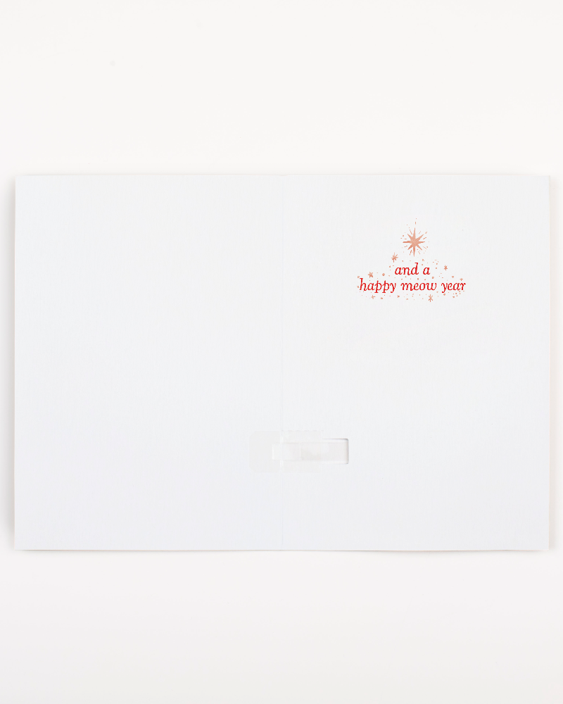 TYII™ Endless Meowing Christmas Card – Nonstop Musical Cat Prank Greeting Card with Glitter Surprise