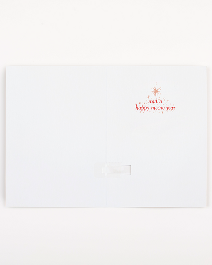 TYII™ Endless Meowing Christmas Card – Nonstop Musical Cat Prank Greeting Card with Glitter Surprise