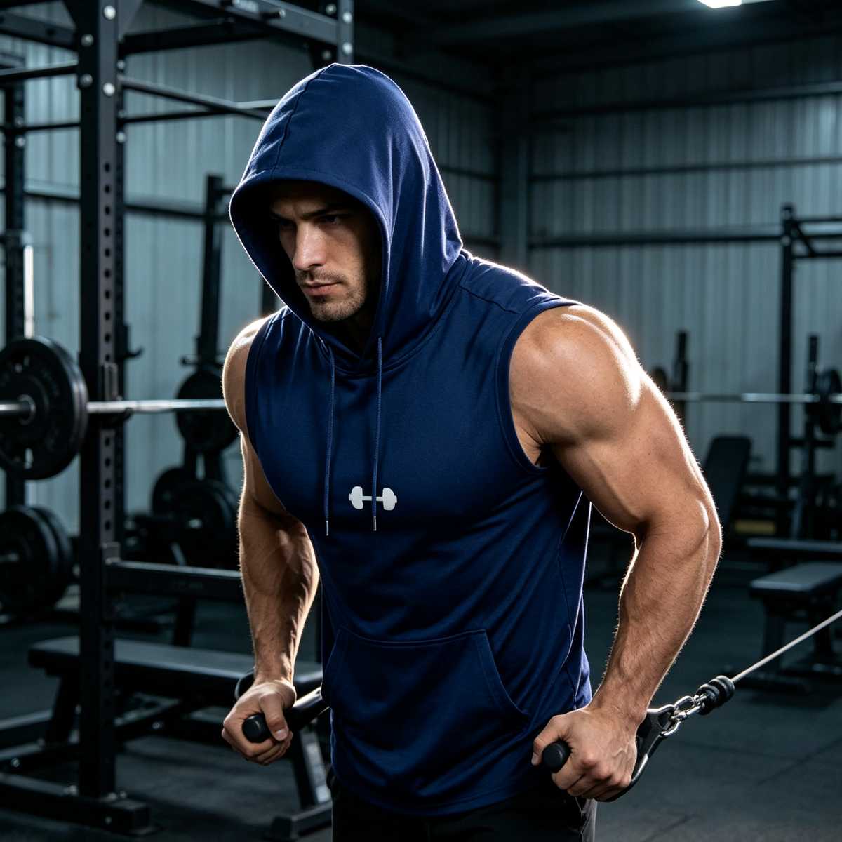 Tyiipro™ Men's Quick-Dry Hooded Sleeveless Tank Top – Lightweight Athletic Workout Shirt