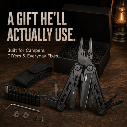 TYIIPRO™ 28-in-1 Multitool with Large Scissors | Compact Outdoor Tool for Camping & Repairs