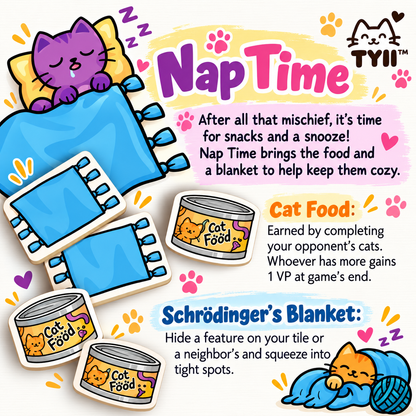 Cat Nap – Cute Cat Tile-Laying Board Game with Mini Expansions | Family Game Night & Cat Lover Gift | TYII™