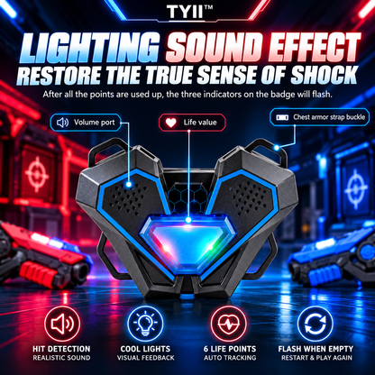 TYII™ 2-Player Laser Tag Set for Kids – Infrared Blaster Guns with LED Chest Sensors, Lights & Sounds, Indoor & Outdoor Battle Game
