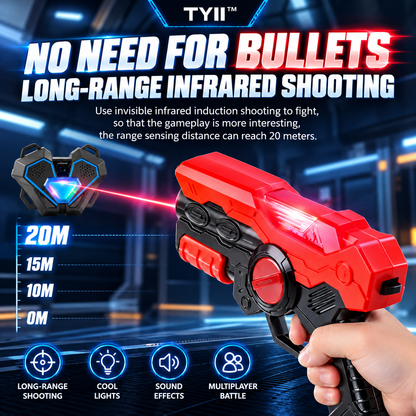 TYII™ 2-Player Laser Tag Set for Kids – Infrared Blaster Guns with LED Chest Sensors, Lights & Sounds, Indoor & Outdoor Battle Game