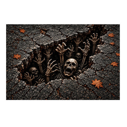 🎃 Halloween Front Door Mat – Visual Skull & Clown Horror Rug 💀