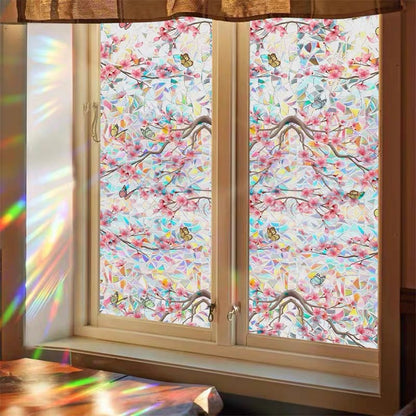 Floral Static Cling Window Stickers – No-Residue, Repositionable & Cut-to-Fit