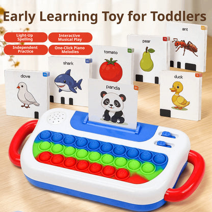 TYII™ Interactive Talking Flash Cards & Pop It Keyboard – 3-in-1 ABC Learning Toy for Kids Ages 3+, 72 Cards & 144 Words
