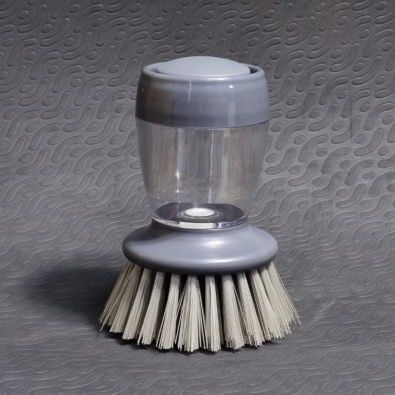 Soap Dispensing Palm Brush with Interchangeable Heads – Refillable Dish Scrubber for Kitchen Cleaning