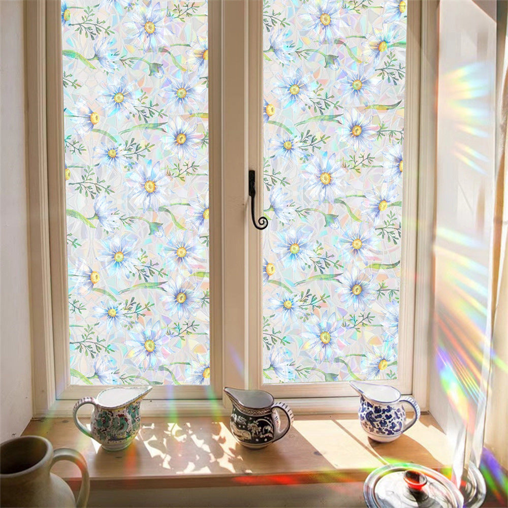 Floral Static Cling Window Stickers – No-Residue, Repositionable & Cut-to-Fit