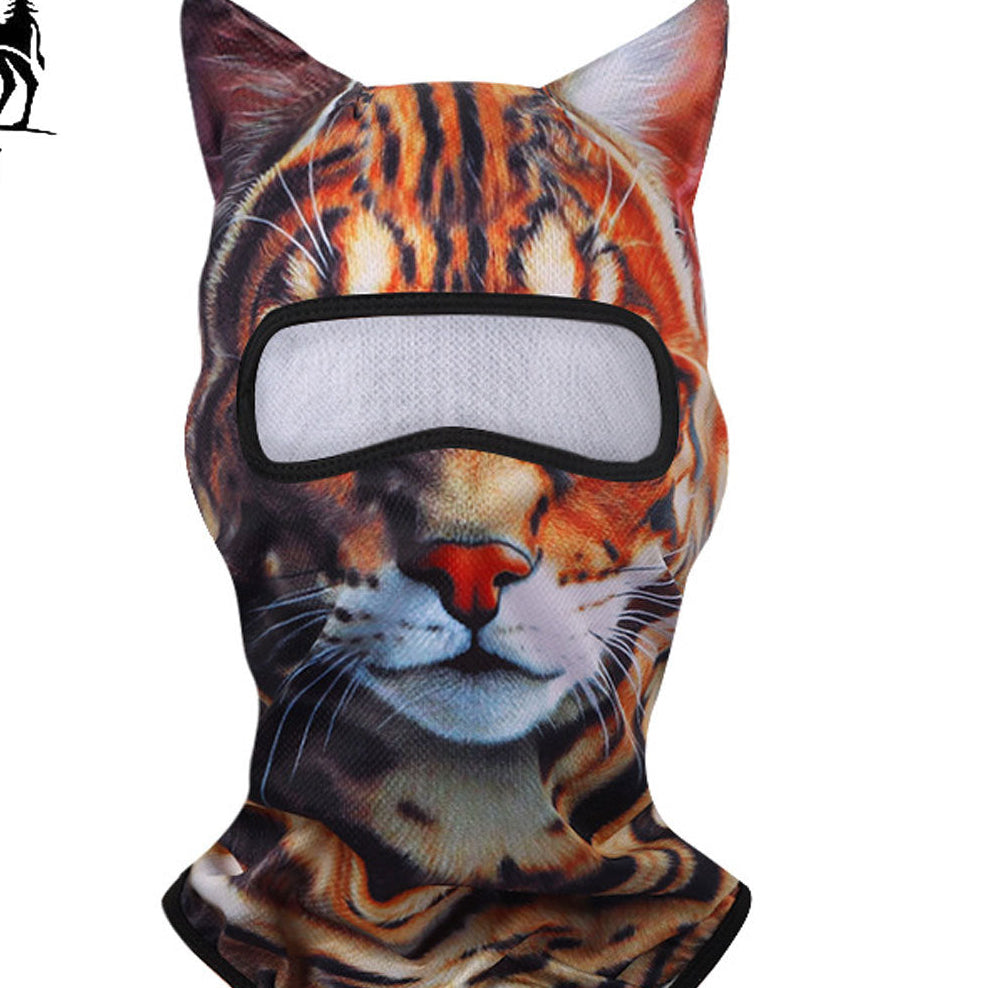 3D Animal Balaclava with Ears | Halloween Face & Neck Hood