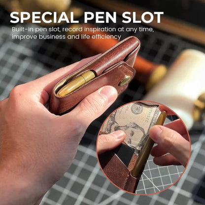 Tyiipro™ Vintage Leather Wallet with Pen Slot