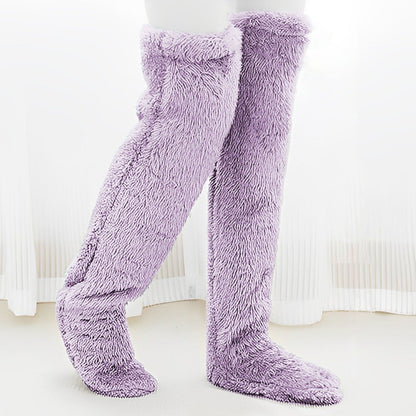 Ultra-Long Plush Thigh-High Socks – One Size, Cozy Home Socks for Winter Comfort❄️