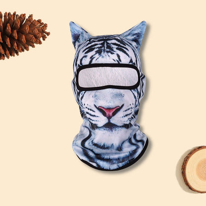 3D Animal Balaclava with Ears | Halloween Face & Neck Hood