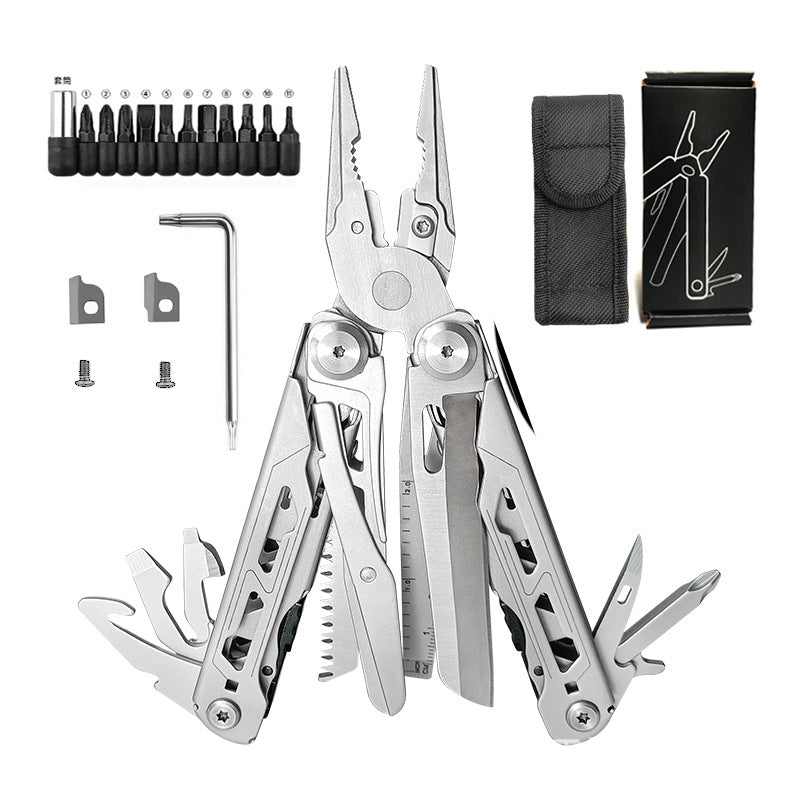 TYIIPRO™ 28-in-1 Multitool with Large Scissors | Compact Outdoor Tool for Camping & Repairs