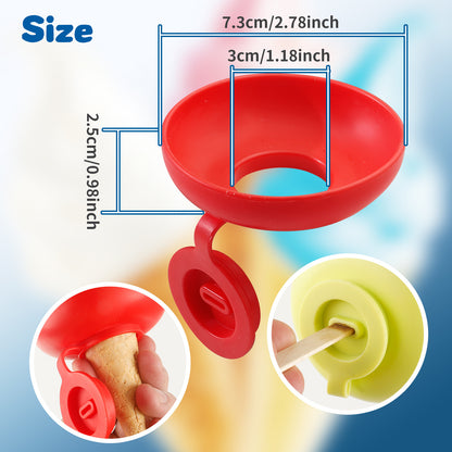 4PCS Silicone Ice Pop Holder - Drip Catcher for Frozen Treats - Dishwasher Safe Summer Kids and Toddler Essentials
