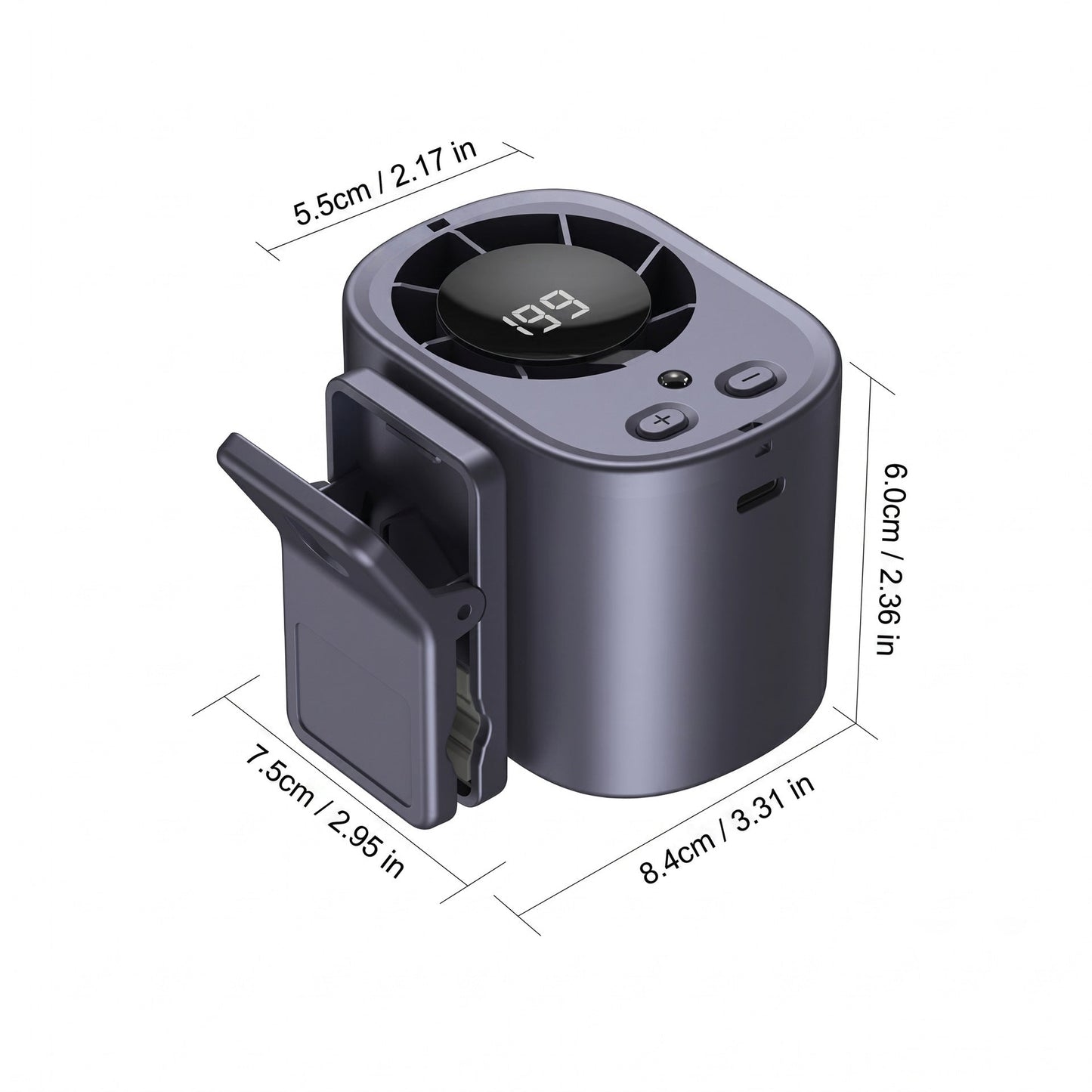 ❄️TYIIPRO™ 199-Speed USB Rechargeable Clip-On Fan – Portable, Strong Clamp, Long-Lasting Battery for Car, Desk & Travel