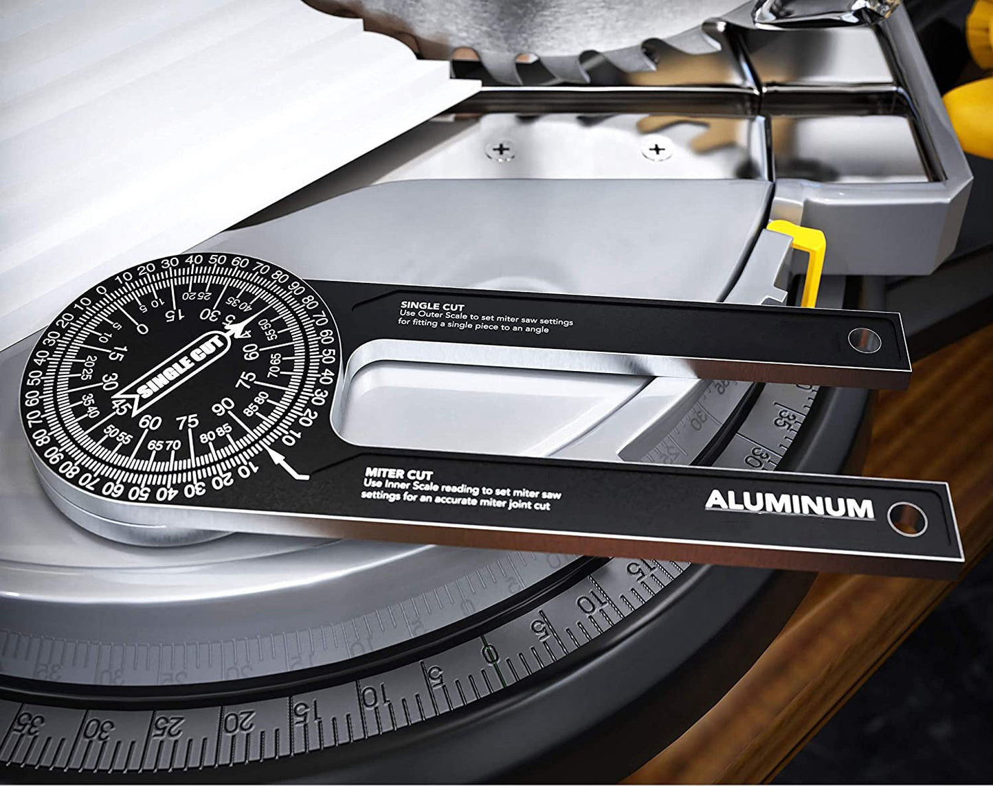 Tyiipro™ 7-Inch Aluminum Miter Saw Angle Finder – Foldable Miter Gauge & Precision Angle Measuring Tool