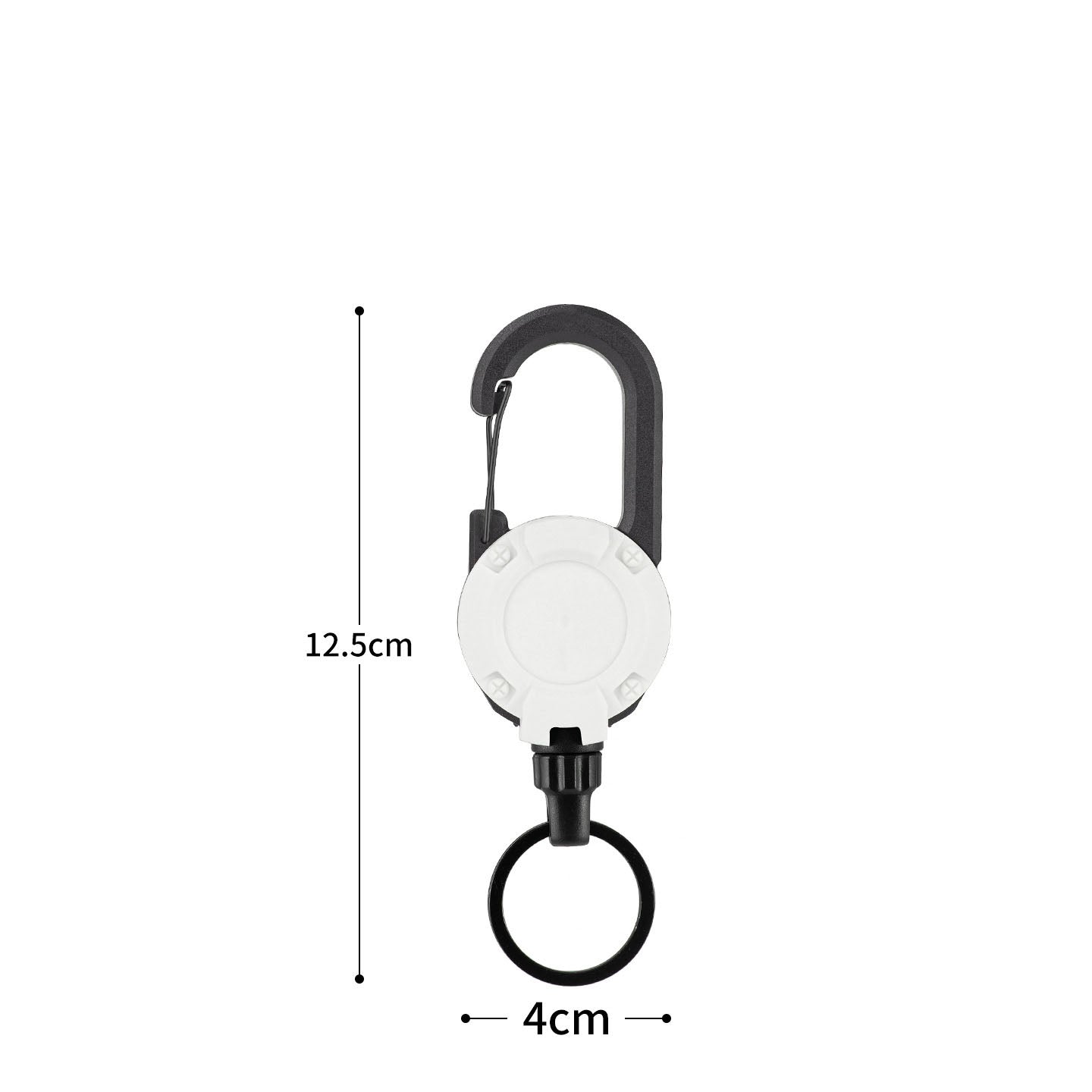 Heavy-Duty Retractable Carabiner Keychain – 25in Steel Lanyard, 100K Pull Cycles