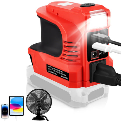 🏕️ OUTDOOR POWER DEAL⚡TYIIPRO™ Portable Battery Power Inverter – AC Outlet, USB & LED Light Power Adapter