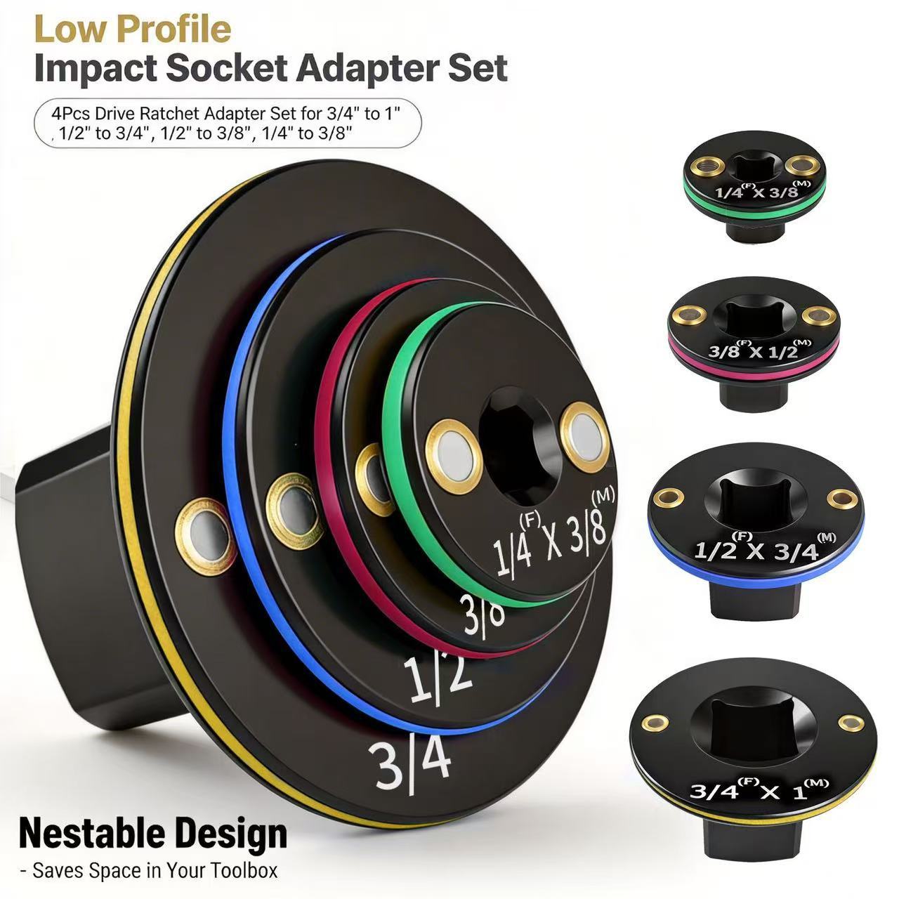 Free Shipping📦2026 Upgraded Low Profile Impact Socket Adapter Set