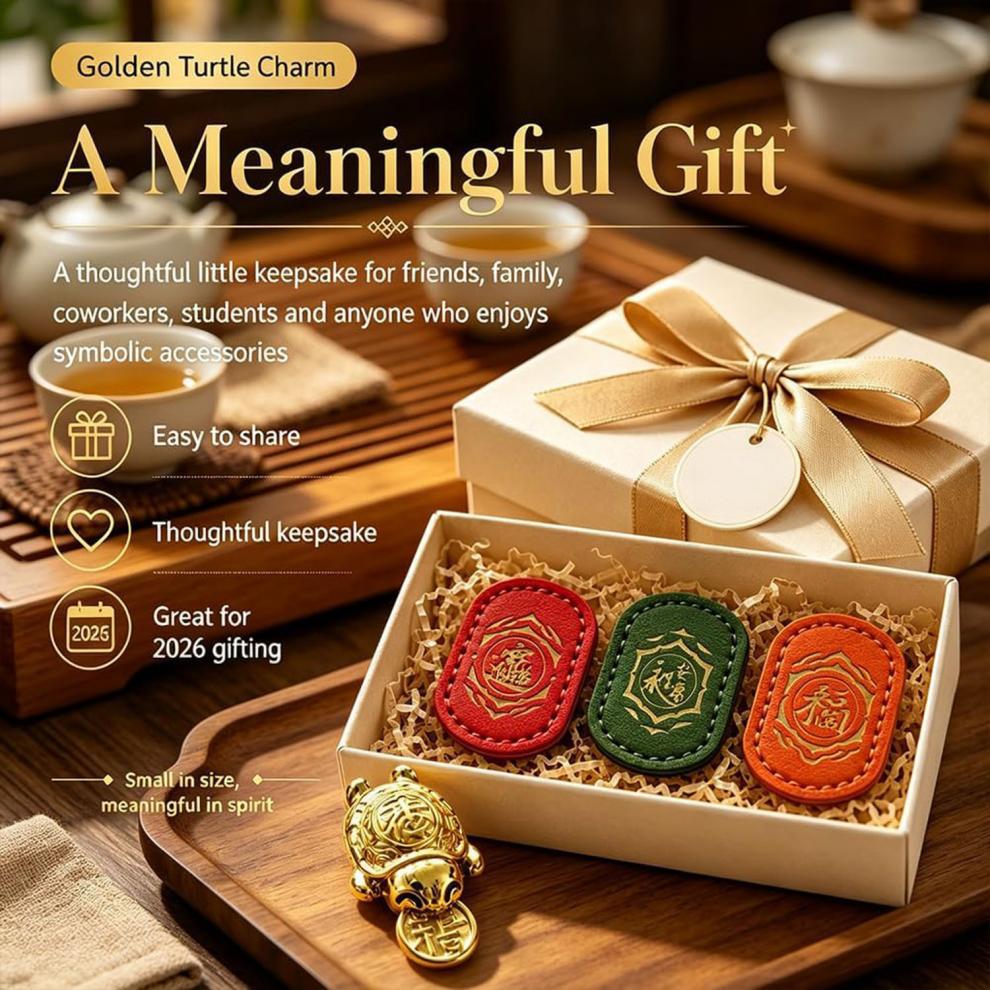 🐢2026 Golden Turtle Charm – Bites onto Luck🍀Never Lets Go!