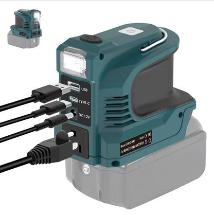 🏕️ OUTDOOR POWER DEAL⚡TYIIPRO™ Portable Battery Power Inverter – AC Outlet, USB & LED Light Power Adapter