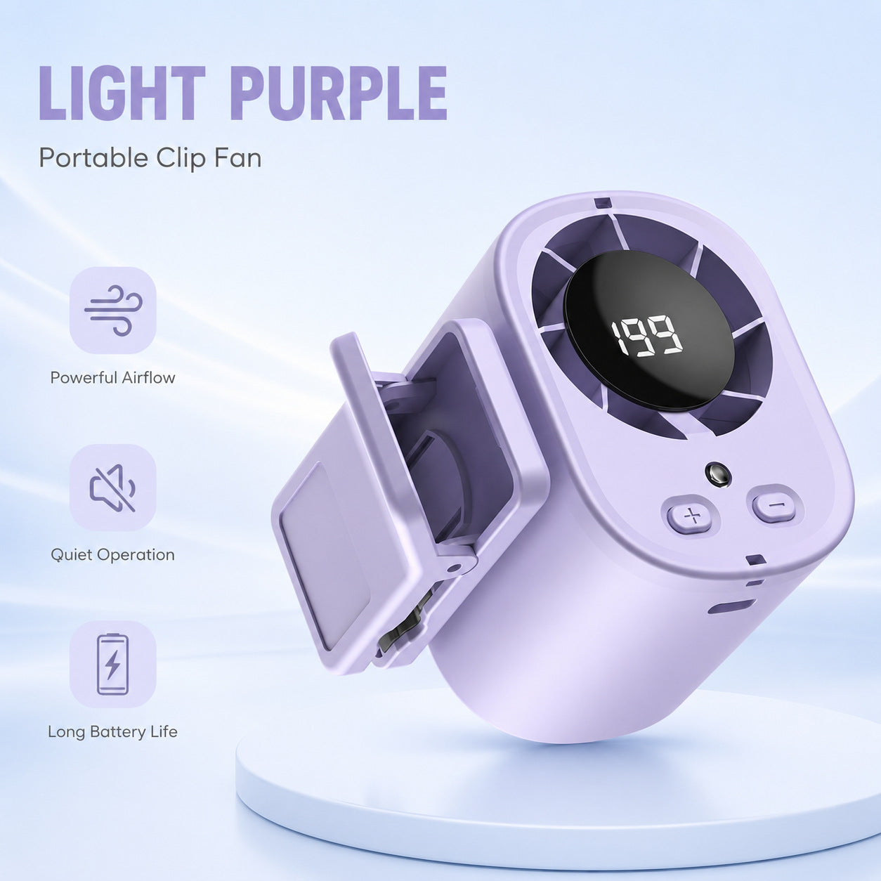 ❄️TYIIPRO™ 199-Speed USB Rechargeable Clip-On Fan – Portable, Strong Clamp, Long-Lasting Battery for Car, Desk & Travel
