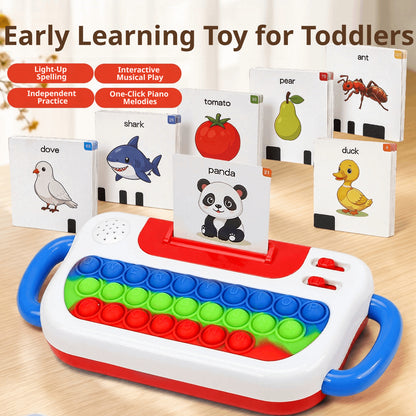 TYII™ Interactive Talking Flash Cards & Pop It Keyboard – 3-in-1 ABC Learning Toy for Kids Ages 3+, 72 Cards & 144 Words