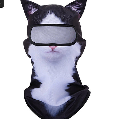 3D Animal Balaclava with Ears | Halloween Face & Neck Hood
