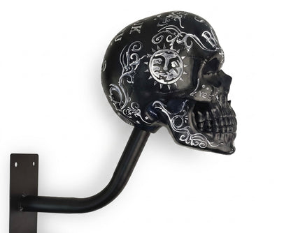 TYIIPRO™ Skull Motorcycle Helmet Holder – Punk Skull Wall Mount Rack for Helmets, Jackets & Garage Decor
