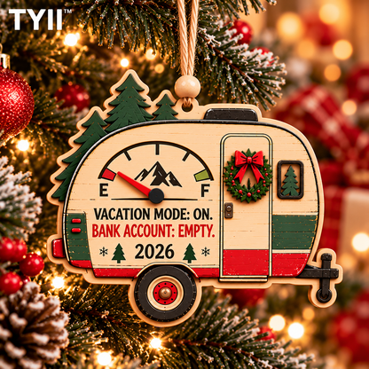 2026 Funny Christmas Wooden Ornaments – Humorous Gas, Coffee & Money Decorations, White Elephant Gifts | TYII™