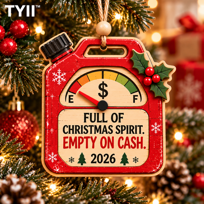 2026 Funny Christmas Wooden Ornaments – Humorous Gas, Coffee & Money Decorations, White Elephant Gifts | TYII™