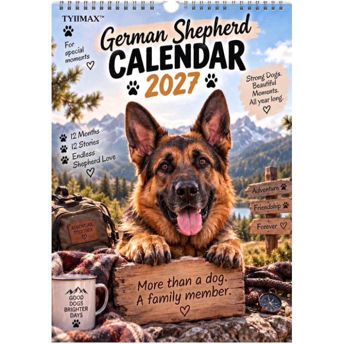 TYIIPRO™ German Shepherd Calendar 2027 – Funny 12-Month Wall Calendar for German Shepherd Lovers & Dog Owners