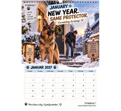TYIIPRO™ German Shepherd Calendar 2027 – Funny 12-Month Wall Calendar for German Shepherd Lovers & Dog Owners