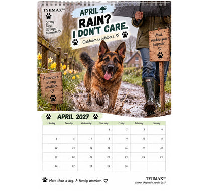 TYIIPRO™ German Shepherd Calendar 2027 – Funny 12-Month Wall Calendar for German Shepherd Lovers & Dog Owners
