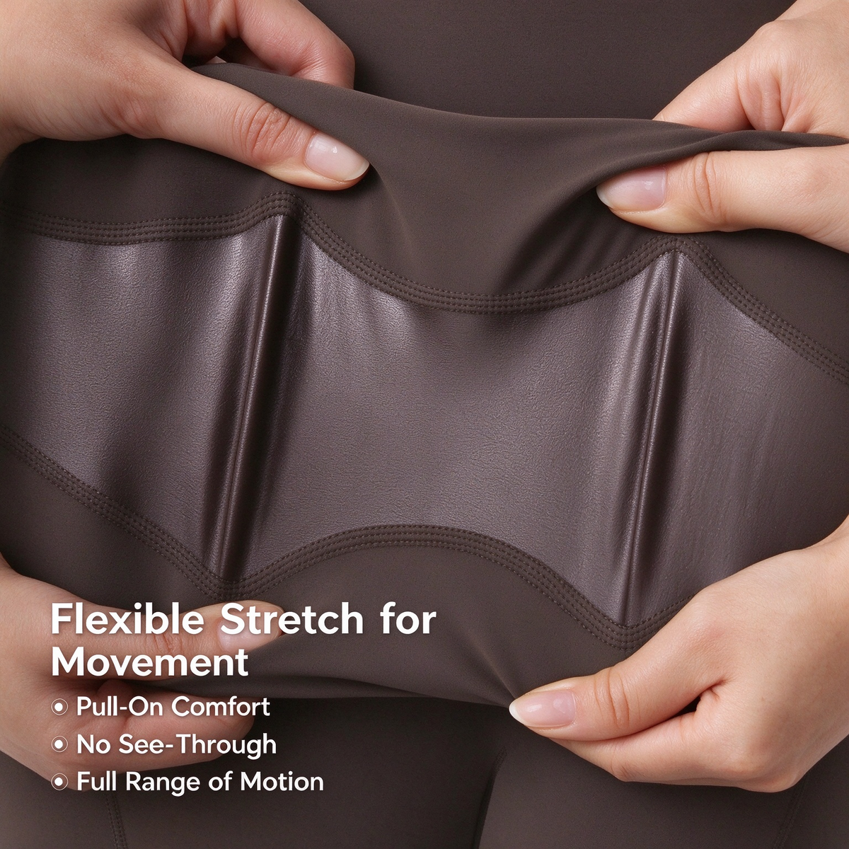 High Waisted Stretchy PU Tummy Control Yoga Leggings with Pocket 🧘