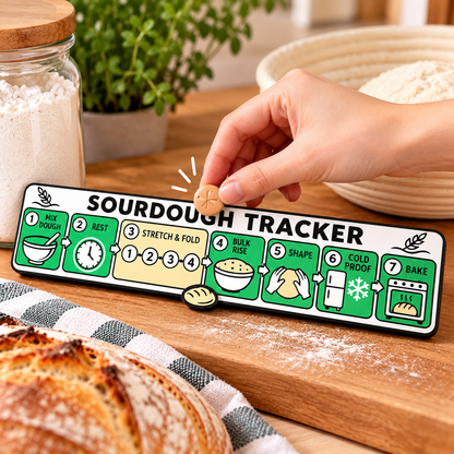 Sourdough Bread Making Tracker with Magnetic Marker – 7-Step Baking Guide | TYII™